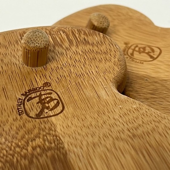 Totally Bamboo Salad Hands 2 Pieces Toss Mix Serve Natural Wood Farmhouse - Picture 9 of 10